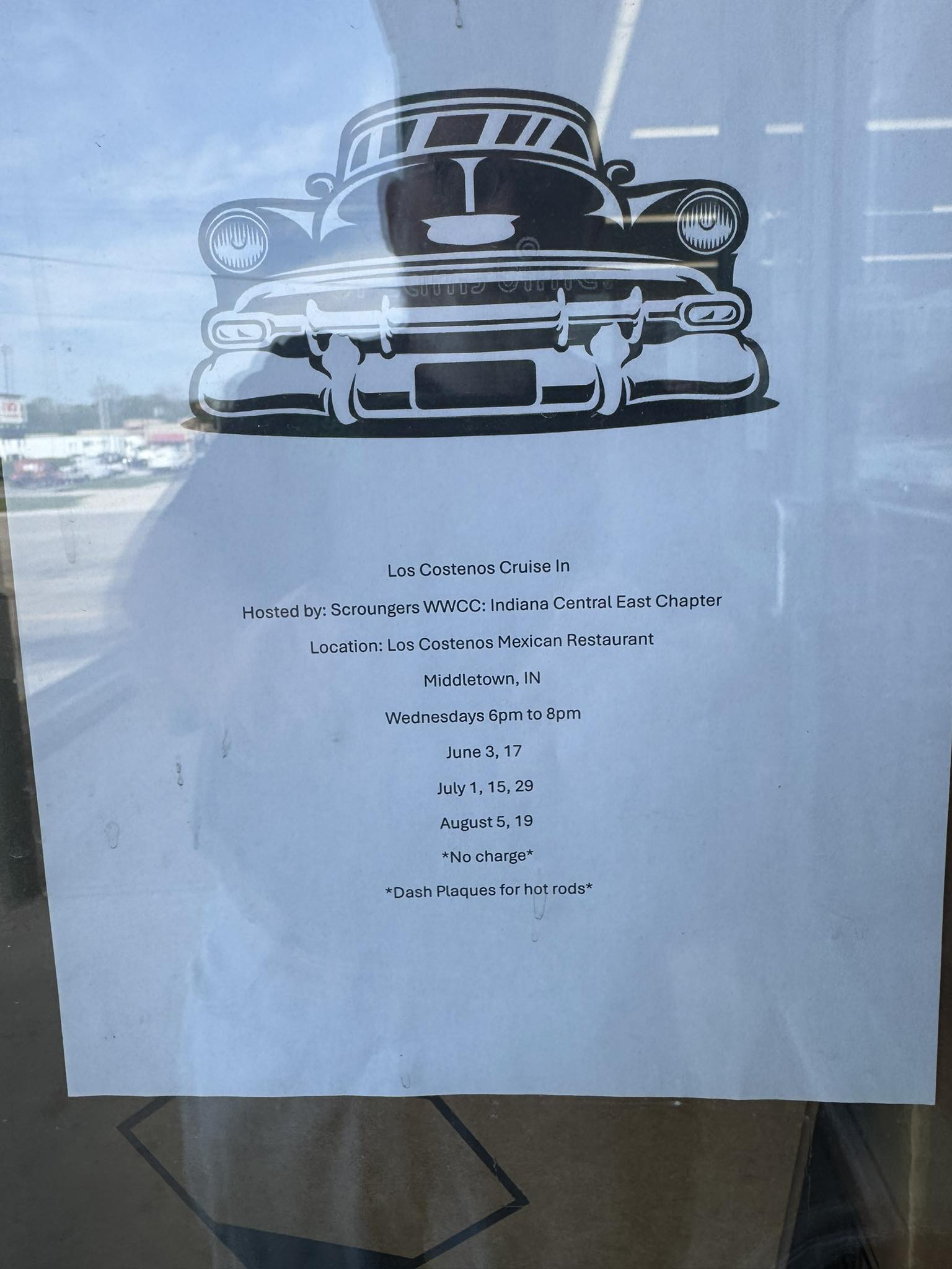 Los Costenos Cruise In event at Los Costenos Mexican Restaurant in Middletown, IN on June 3, 2026