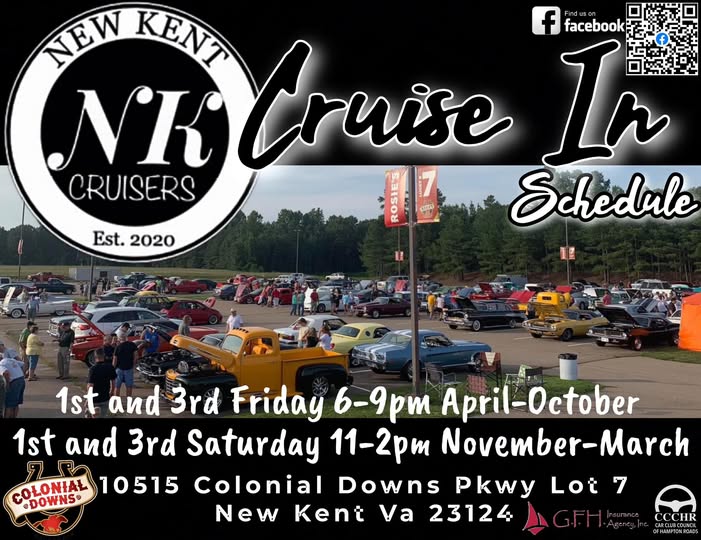 New Kent Cruisers Cruise In event at Colonial Downs in New Kent, VA on April 1, 2026