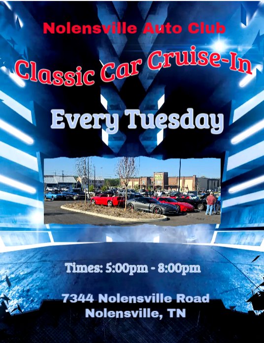 Nolensville Auto Club Classic Car Cruise-In event at 7344 Nolensville Road in Nolensville, TN on April 26, 2026