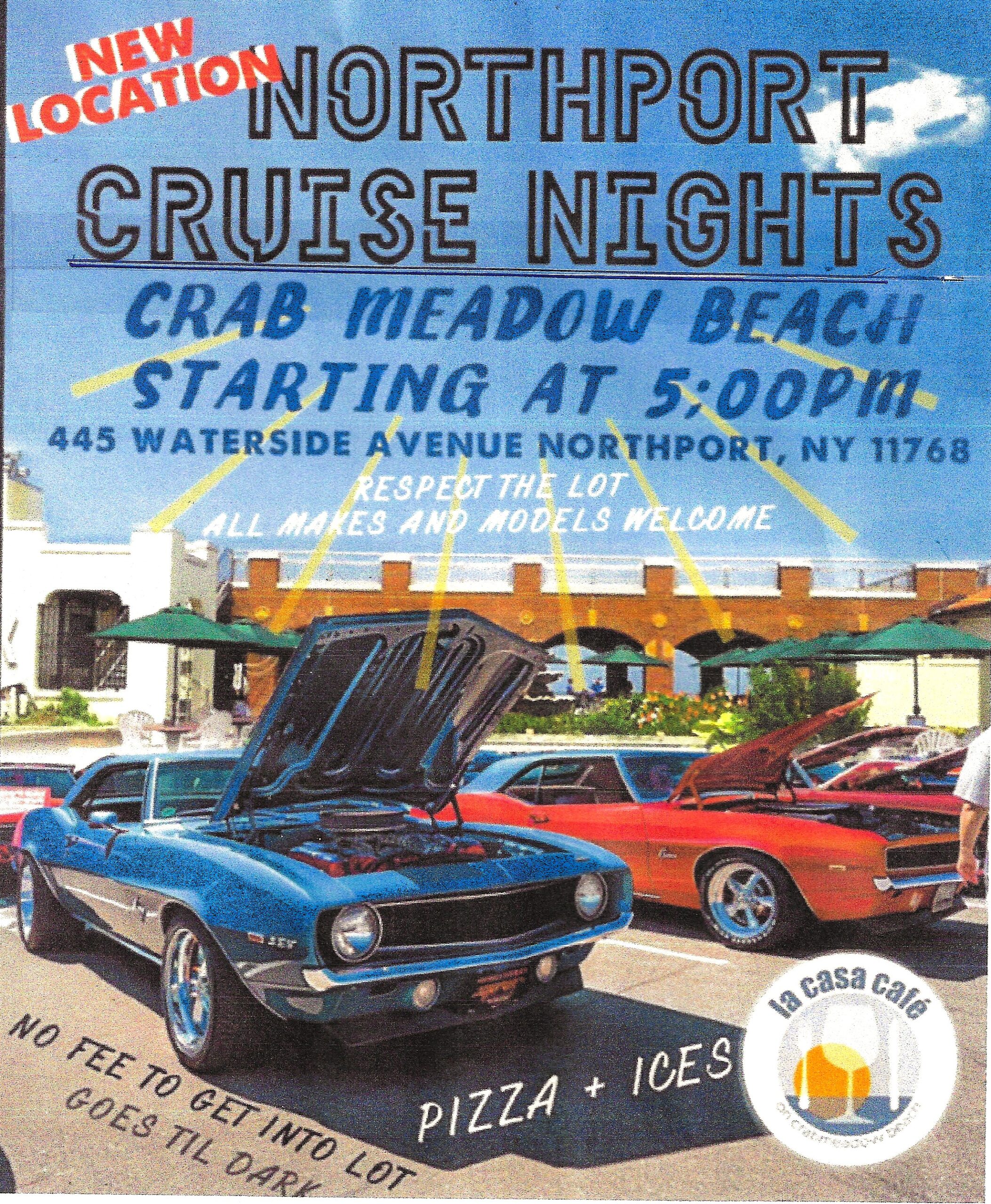 Northport Cruise Nights event at Crab Meadow Beach in Northport, NY on May 11, 2026