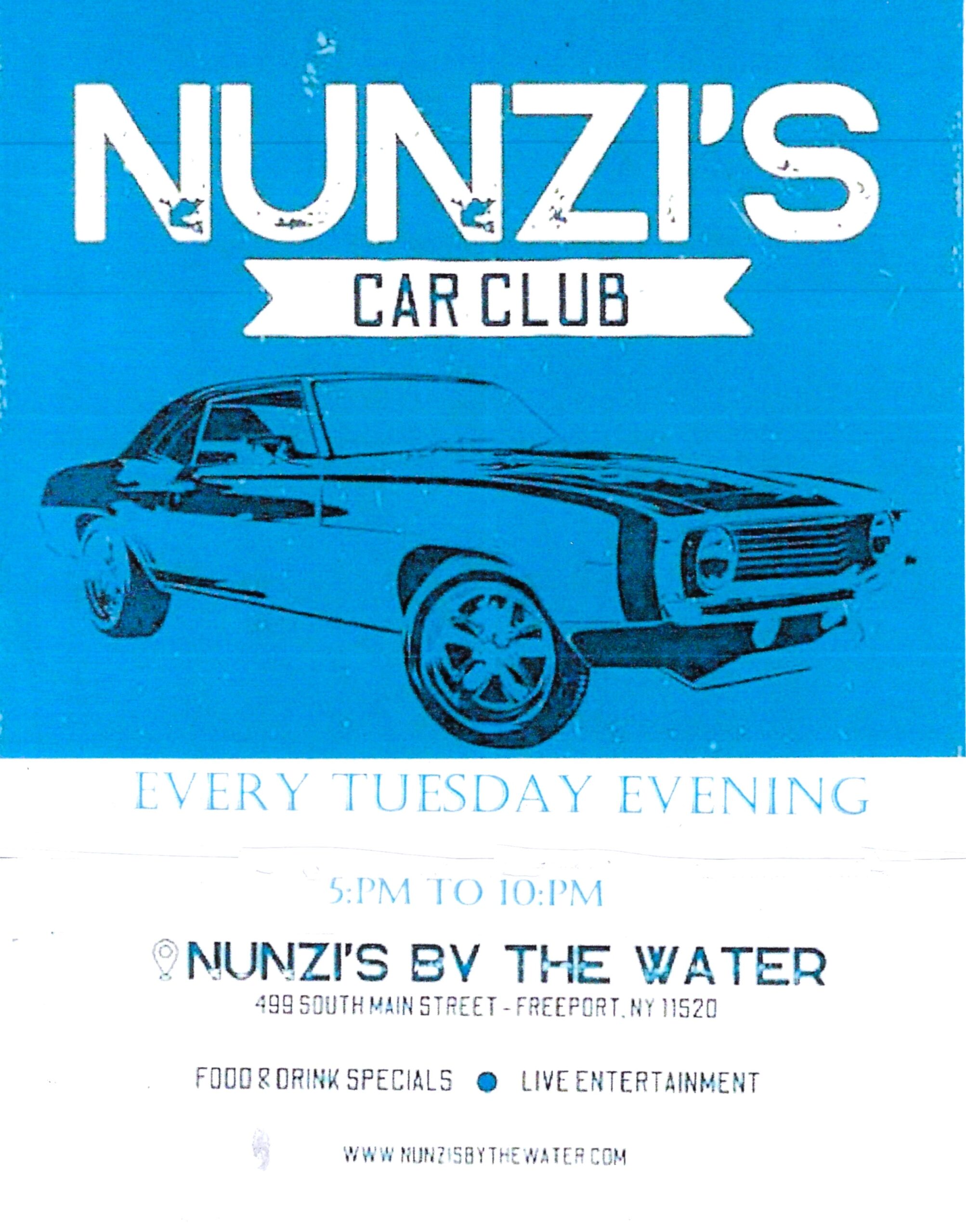 Nunzi's Car Club event at Nunzi's By The Water in Freeport, NY on April 26, 2026
