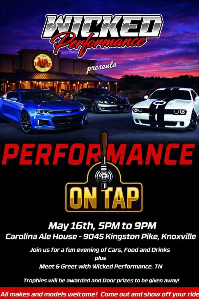 Performance On Tap event at Carolina Ale House in Knoxville, TN on May 16, 2026