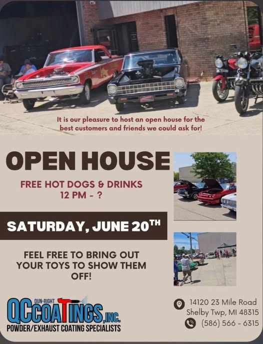 QC Coatings Open House event at 14120 23 Mile Road in Shelby Twp, MI on June 20, 2026