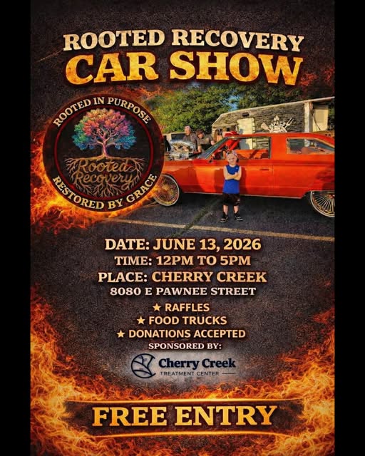 Rooted Recovery Car Show event at Cherry Creek in Wichita, KS on June 13, 2026