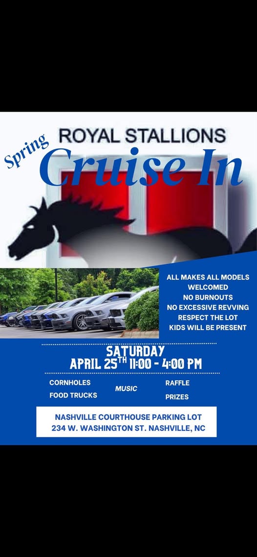 Royal Stallions Spring Cruise In event at Nashville Courthouse Parking Lot in Nashville, NC on April 25, 2026