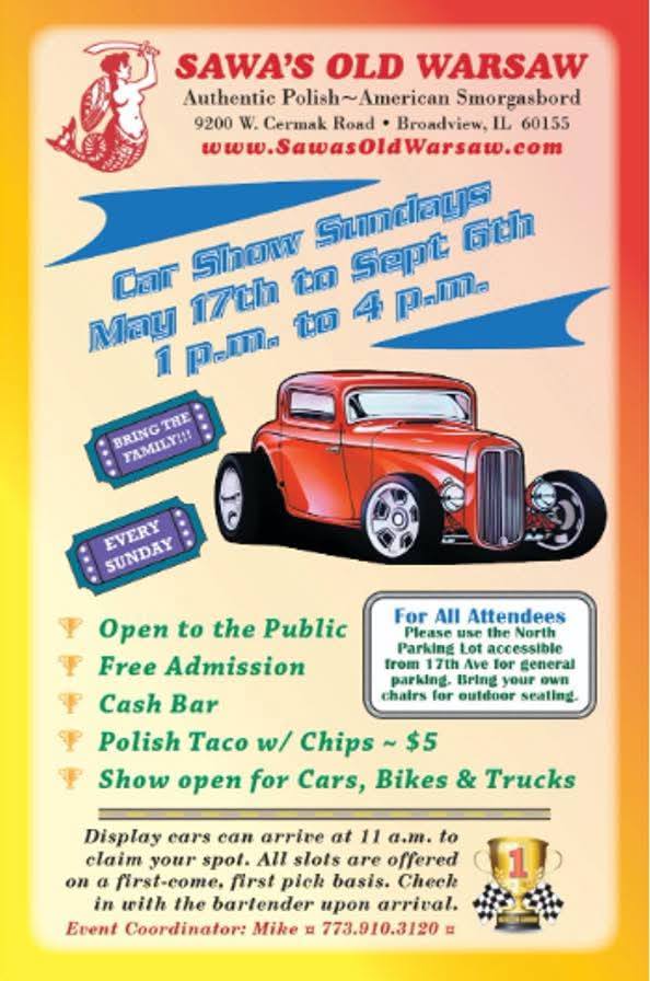 Sawa's Old Warsaw Car Show Sundays event at Sawa's Old Warsaw in Broadview, IL on May 17, 2026