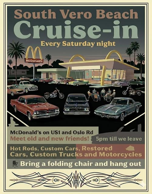 South Vero Beach Cruise-in event at McDonald's in Vero Beach, FL on April 2, 2026