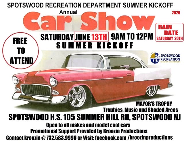 Spotswood Recreation Department Annual Car Show event at Spotswood H.S. in Spotswood, NJ on June 13, 2026