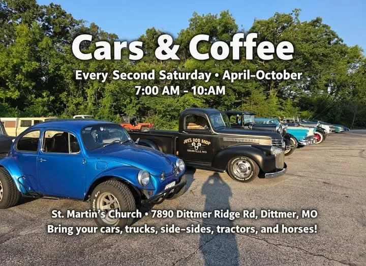 St. Martin's Church Cars & Coffee event at St. Martin's Church in Dittmer, MO on April 11, 2026