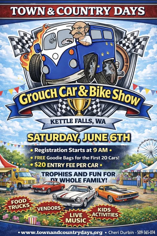 Town & Country Days Grouch Car & Bike Show event at Kettle Falls, WA in Kettle Falls, WA on June 6, 2026