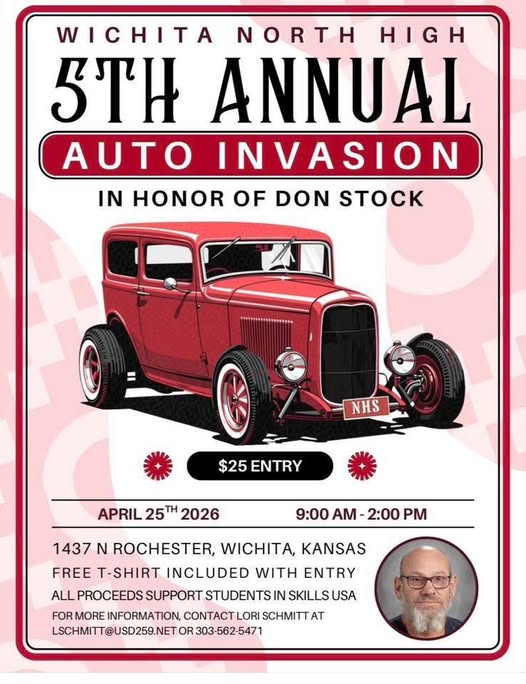 Wichita North High 5Th Annual Auto Invasion event at 1437 N Rochester in Wichita, KS on April 25, 2026