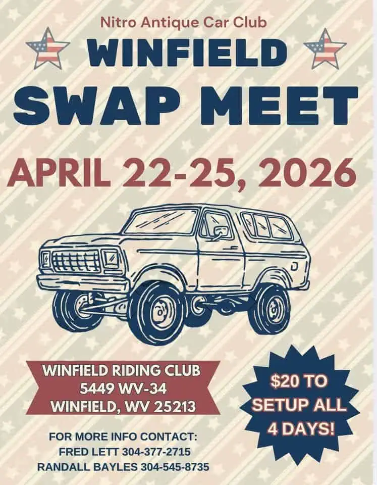 Winfield Spring Swap Meet event at 5449 State Route 34 in Winfield, WV on April 22, 2026