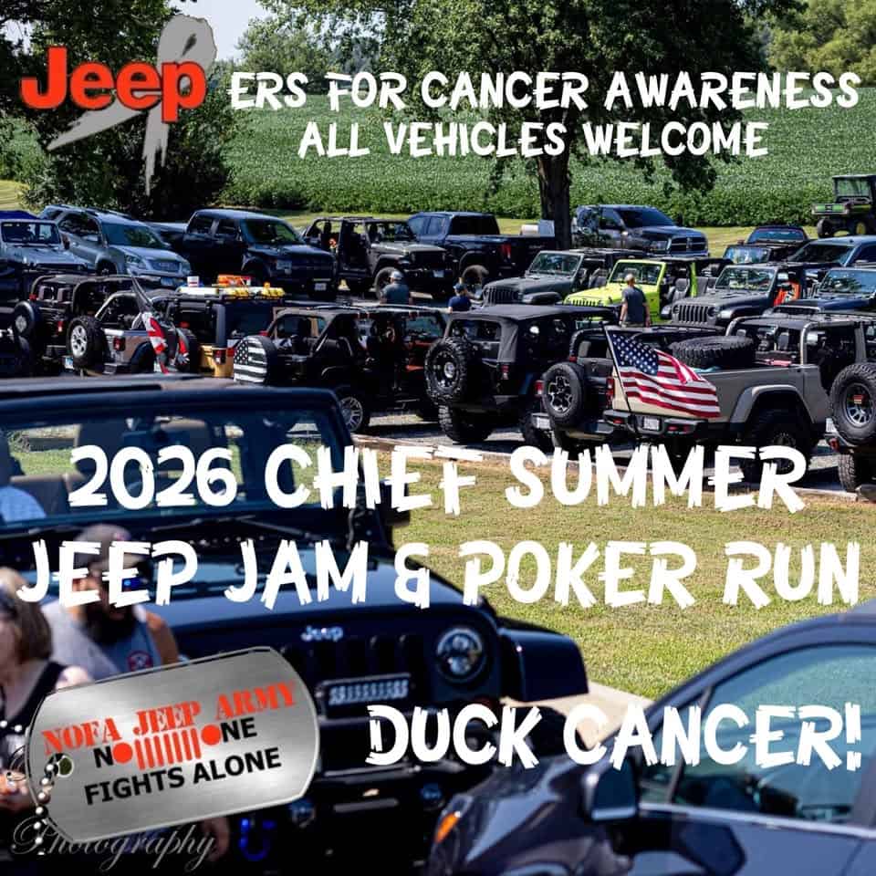 2026 CHIEF Summer Jeep Jam & Poker Run event at 8055 Triple Lakes Rd. in Dupo, IL on August 8, 2026