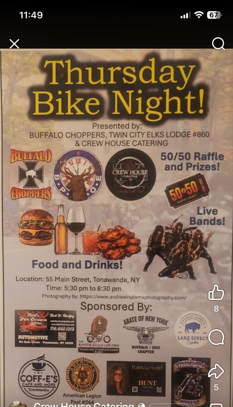 Buffalo Choppers Thursday Bike Night! car show in Tonawanda, NY