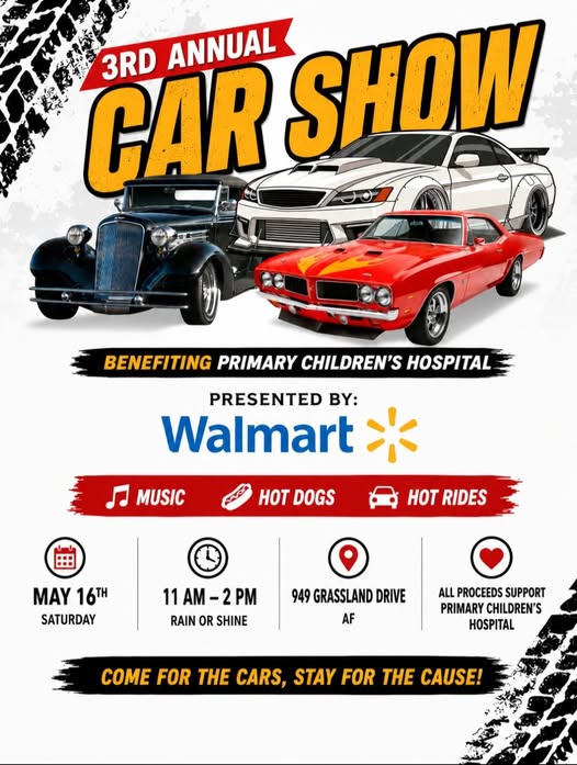 3rd Annual Car Show Benefiting Primary Children's Hospital Presented By Walmart event at 949 Grassland Drive in American Fork, UT on May 16, 2026