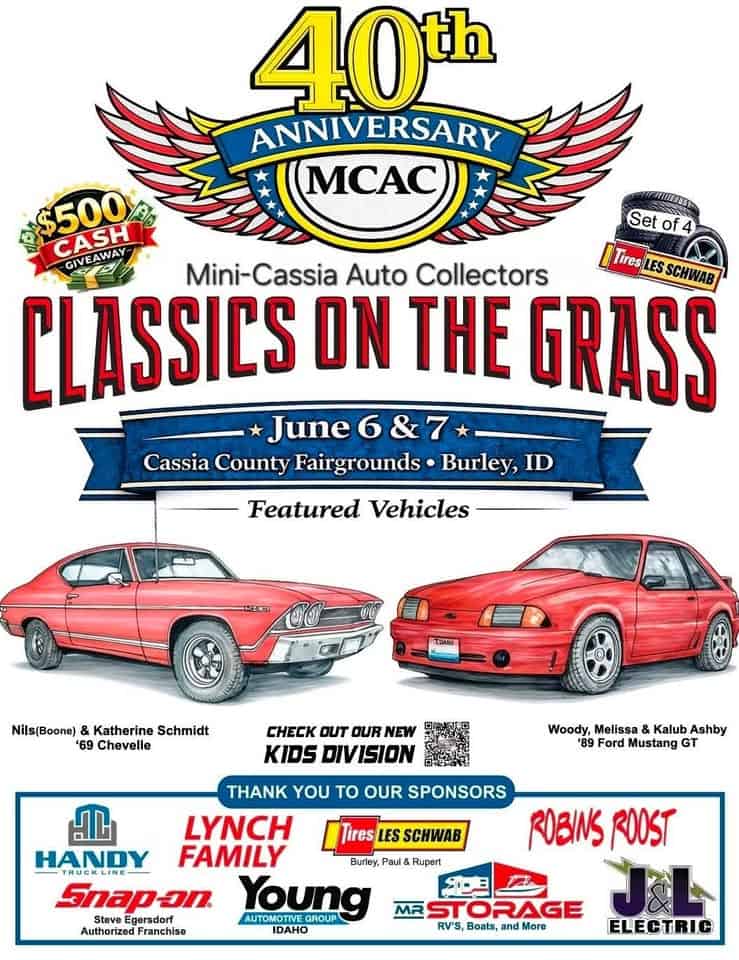40th Anniversary Classics on the Grass event at Cassia County Fairground in Burley, ID on June 6, 2026