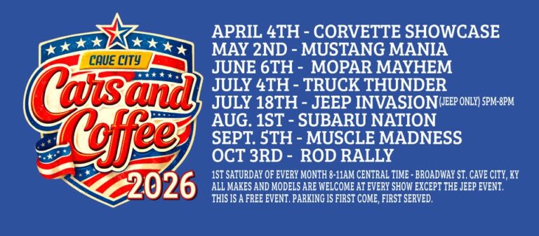 Cave City Cars and Coffee car show in Cave City, KY