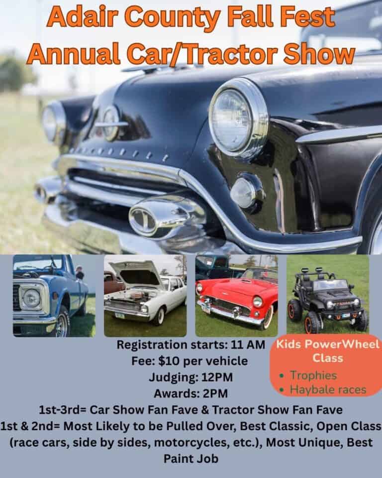 Adair County Fall Fest Annual Car/Tractor Show car show in Greenfield, IA