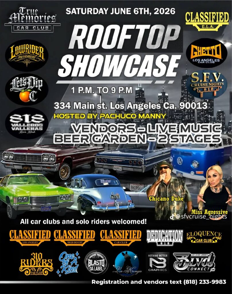 True Memories Car Club Rooftop Showcase event at 334 Main st. in Los Angeles, CA on June 6, 2026