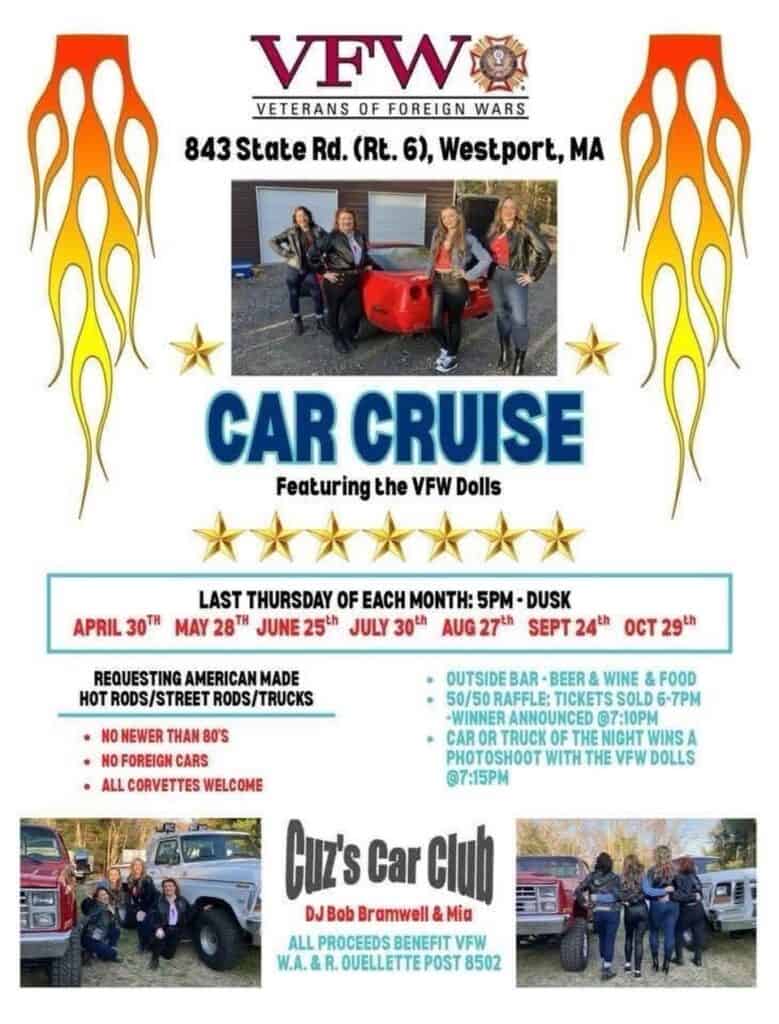 Westport VFW Car Cruise event at Westport VFW in Westport, MA on May 28, 2026
