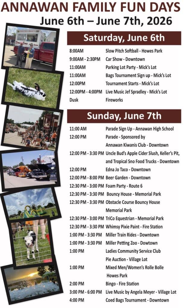 Annawan Fun Days Car Show event at Downtown in Annawan, IL on June 6, 2026