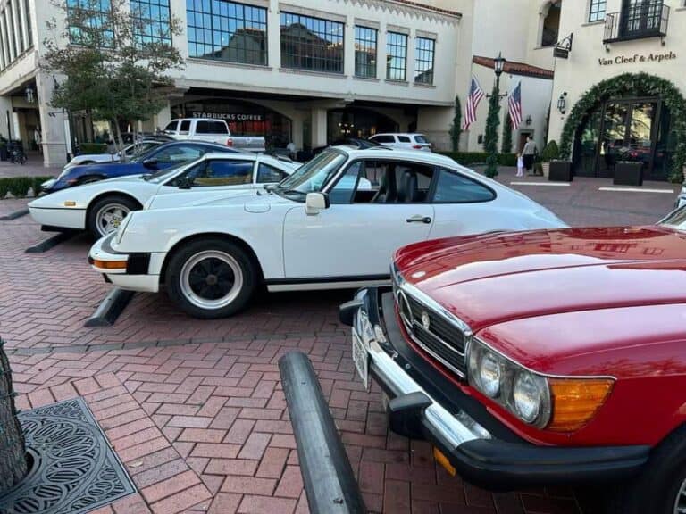 Park Cities Cars & Coffee at Highland Park Village car show in Dallas, TX