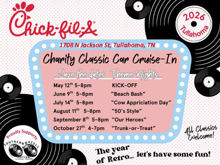 Chick-fil-A Charity Classic Car Cruise-In car show in Tullahoma, TN