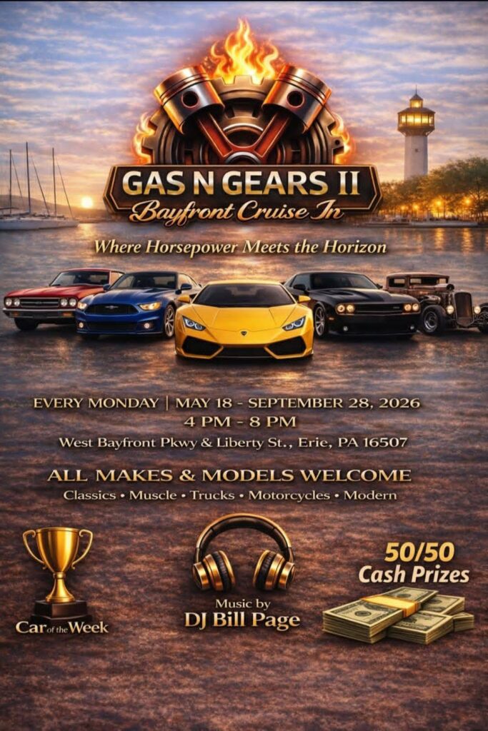 GAS N GEARS II Bayfront Cruise In event at West Bayfront Pkwy & Liberty St. in Erie, PA on May 18, 2026