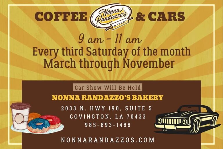 Nonna Randazzo’s Coffee & Cars car show in Covington, LA