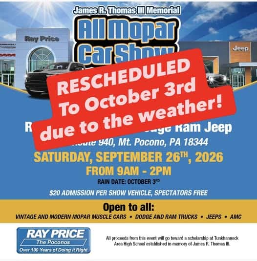 ALL MOPAR Car Show At Ray Price Chrysler Dodge Jeep Ram! car show in Mt. Pocono, PA
