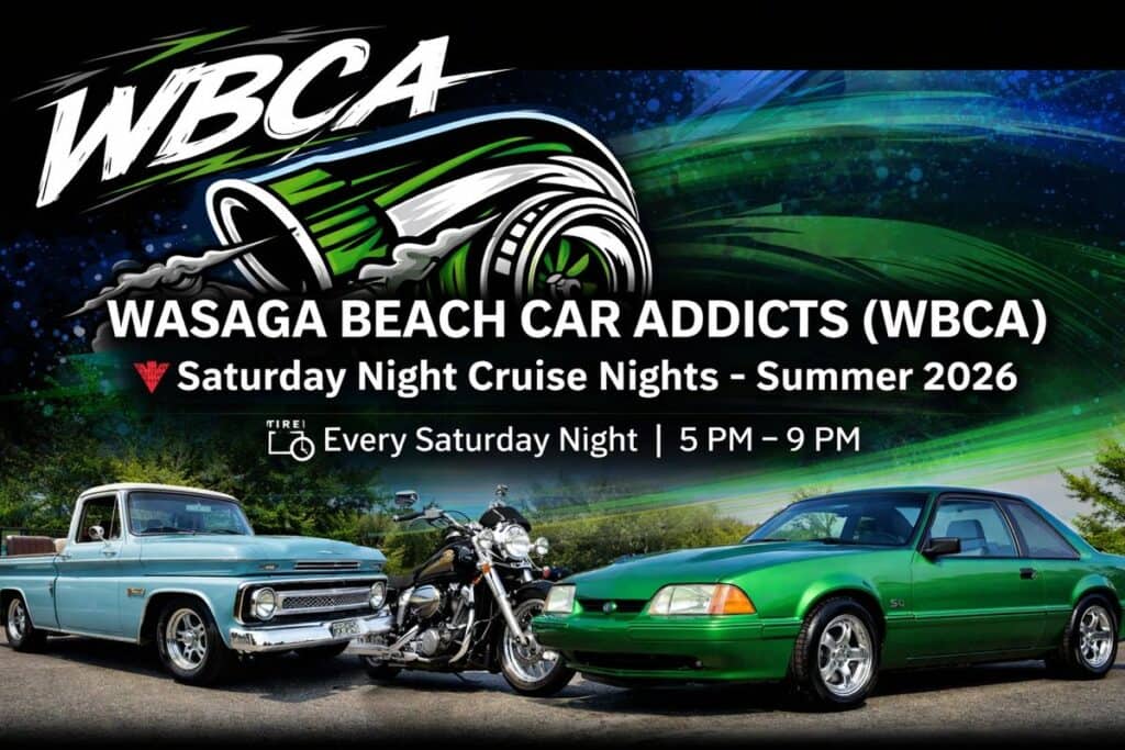 Wasaga Beach Car Addicts (WBCA) Saturday Night Cruise Nights - Summer 2026 event at Canadian Tire Wasaga Beach in Wasaga Beach, ON on May 23, 2026
