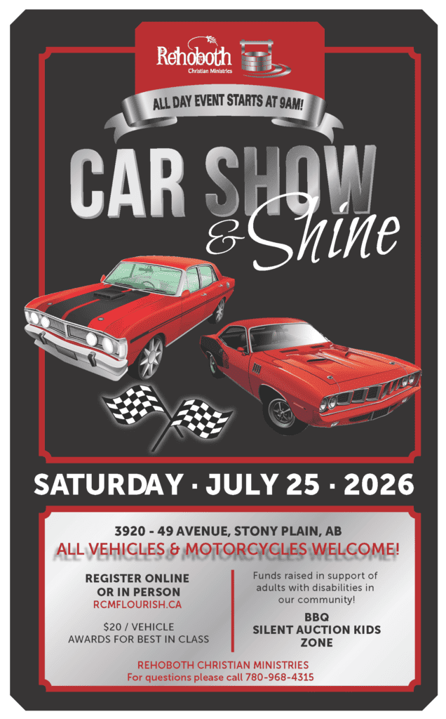 Rehoboth Car Show & Shine  event at Rehoboth Christian Ministries in Stony Plain, AB on July 25, 2026