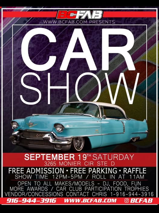 BCFAB Car Show event at BCFAB in Rancho Cordova, CA on September 19, 2026