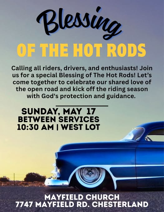 Blessing Of The Hot Rods event at Mayfield Church in Chesterland, OH on May 17, 2026