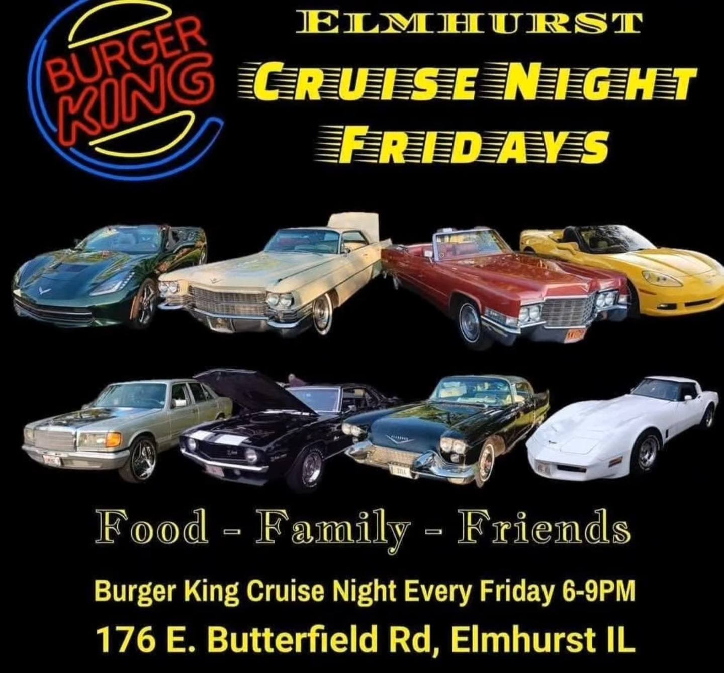 Burger King Elmhurst Cruise Night Fridays event at Burger King in Elmhurst, IL on May 20, 2026