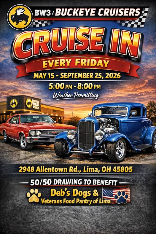 BW3 / Buckeye Cruisers Cruise In event at Buffalo Wild Wings in Lima, OH on May 15, 2026