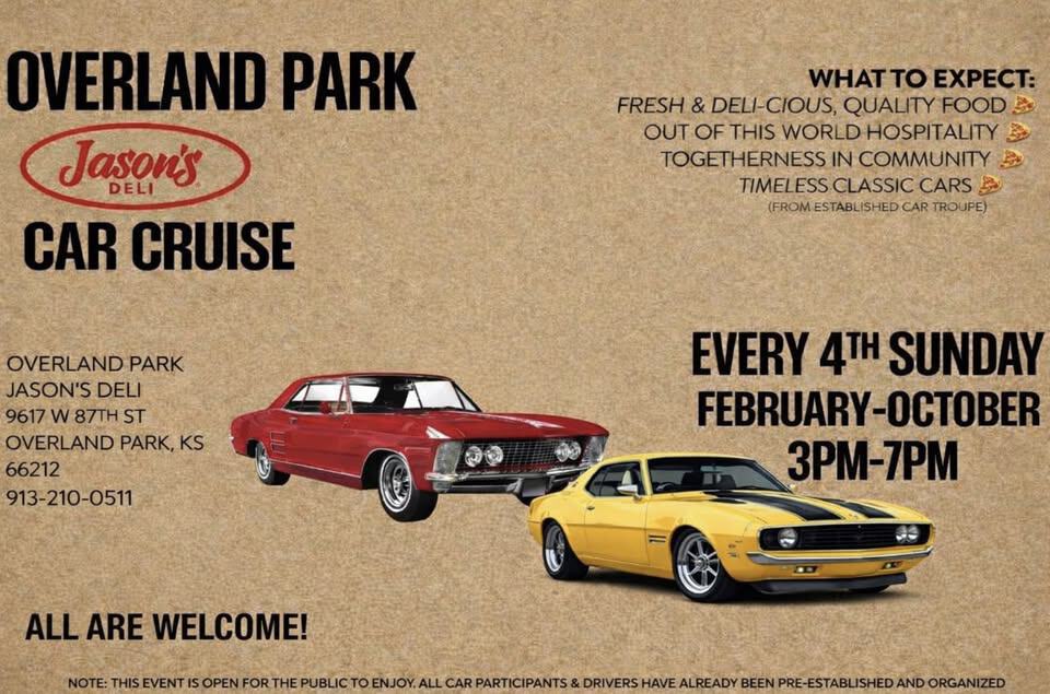 Car Cruise at Jason's Deli event at 9617 W 87Th St in Overland Park, KS on June 28, 2026