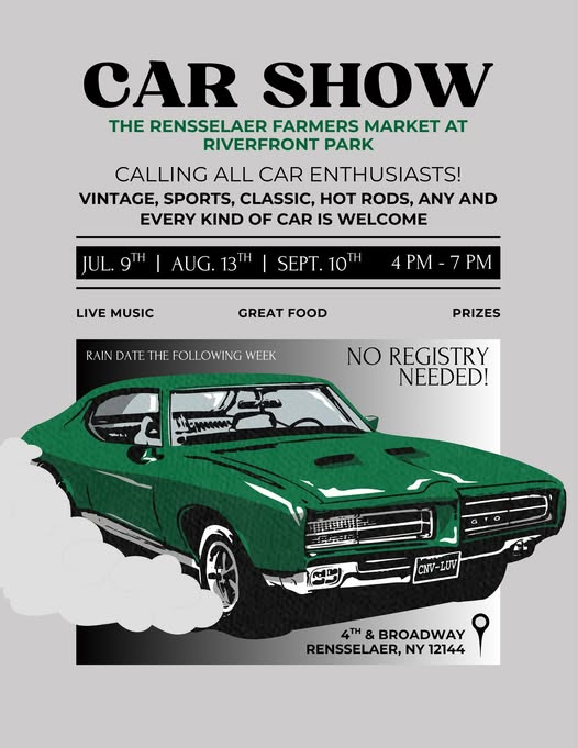 Car Show The Rensselaer Farmers Market At Riverfront Park event at The Rensselaer Farmers Market At Riverfront Park in Rensselaer, NY on September 10, 2026