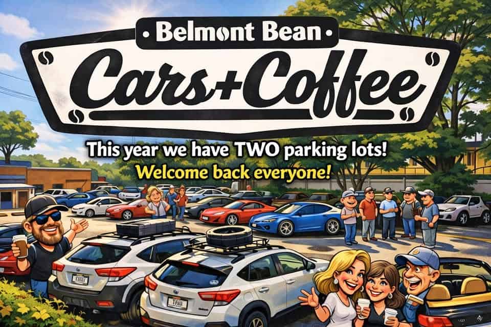 Cars and Coffee @The Bean event at 18 S. Belmont St. in York, PA on May 31, 2026