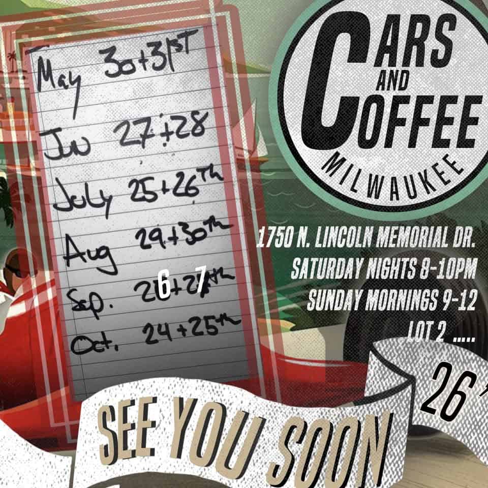 Cars & Coffee Milwaukee event at McKinley Marina in Milwaukee, WI on May 31, 2026