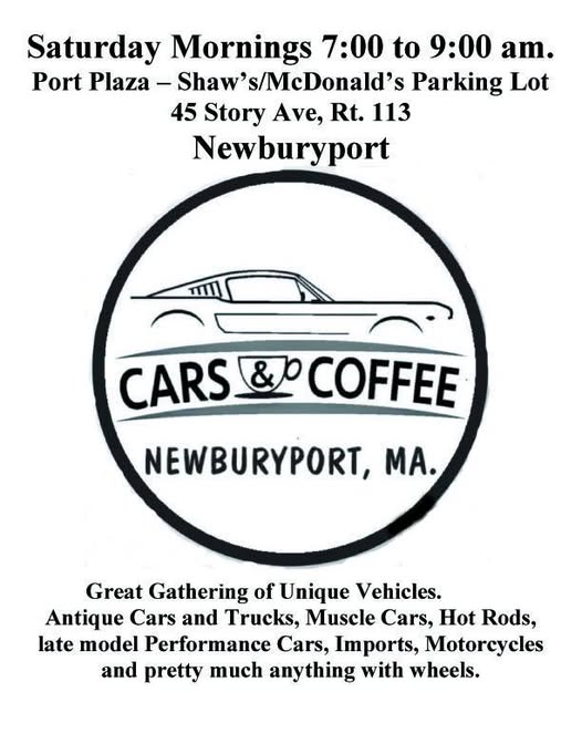 Cars & Coffee Newburyport, MA event at Port Plaza – Shaw's/McDonald's Parking Lot in Newburyport, MA on May 14, 2026