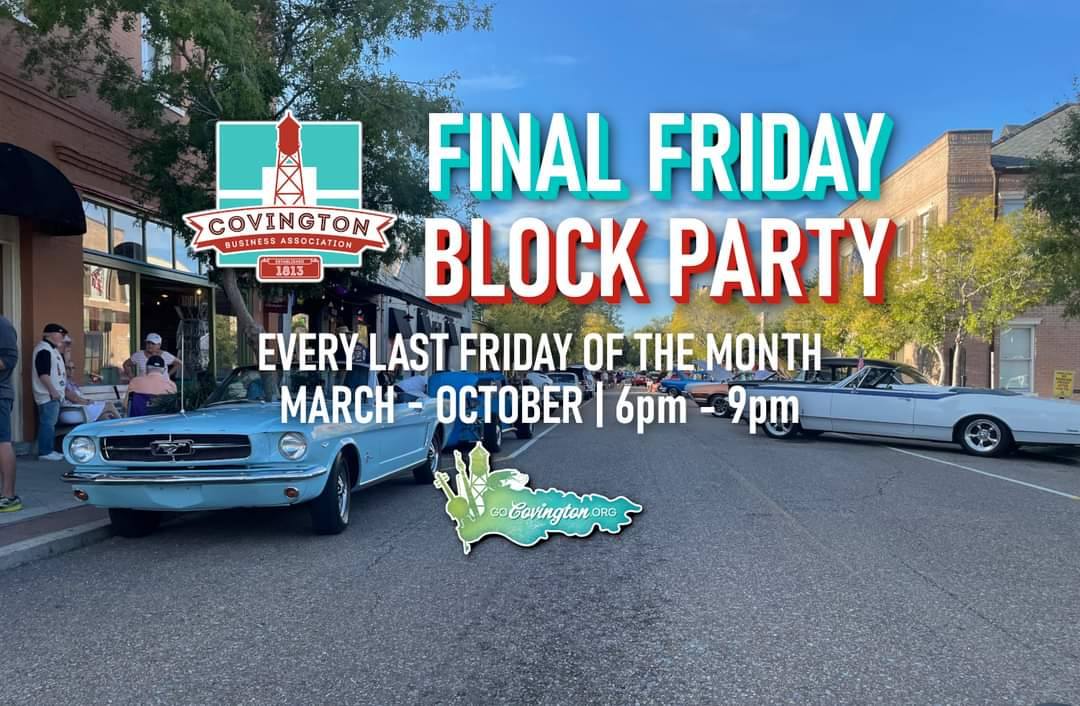 Covington Final Friday Block Party event at Downtown Covington in Covington, LA on May 27, 2026