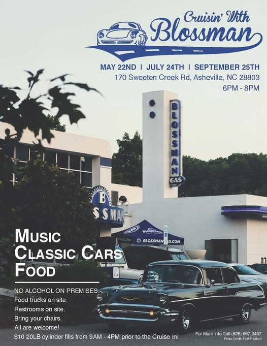 Cruisin' With Blossman event at Blossman Gas in Asheville, NC on July 24, 2026