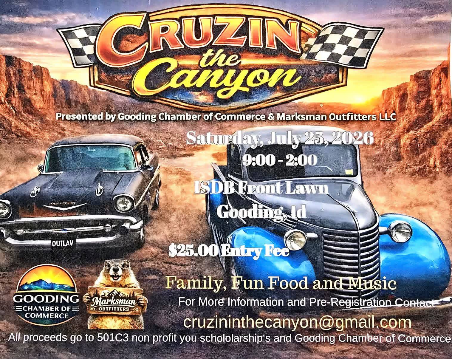 Cruzin The Canyon event at ISDB Front Lawn in Gooding, ID on July 25, 2026