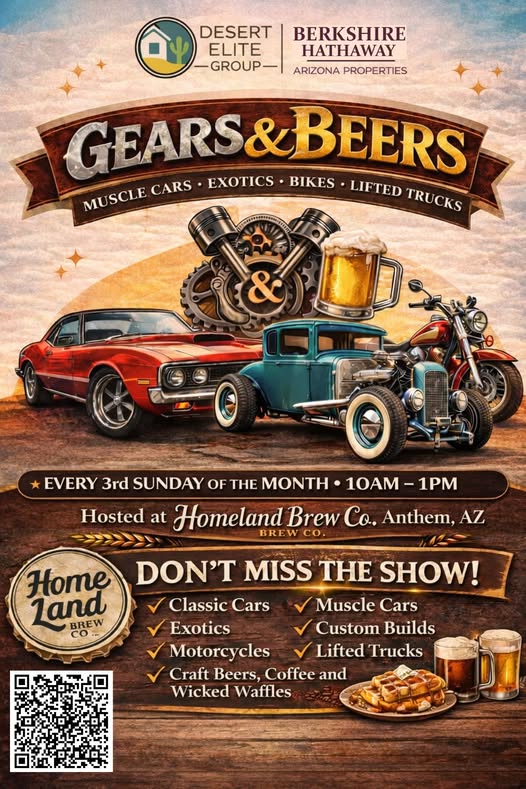 Desert Elite Group Gears & Beers event at Homeland Brew Co. in Anthem, AZ on May 15, 2026