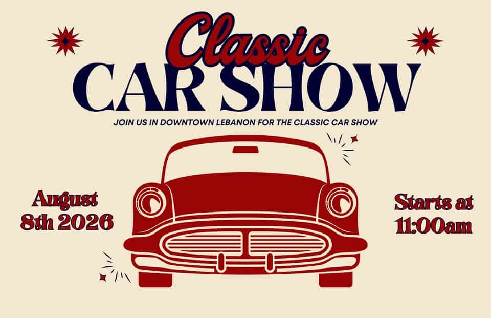 Downtown Car Show event at 712 S Main St in Lebanon, OR on August 8, 2026