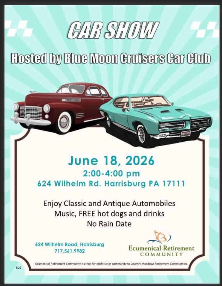 Ecumenical Retirement Community Cruise in-Hosted by Blue Moon Cruisers event at Ecumenical Retirement Community in Harrisburg, PA on June 18, 2026