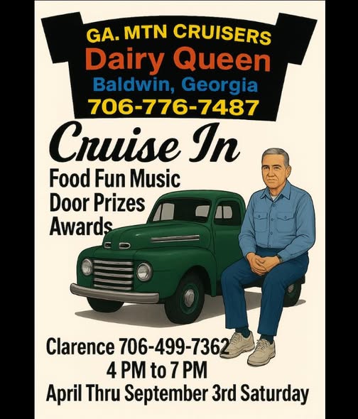 GA. Mtn Cruisers Dairy Queen Cruise In event at Dairy Queen in Baldwin, GA on June 18, 2026