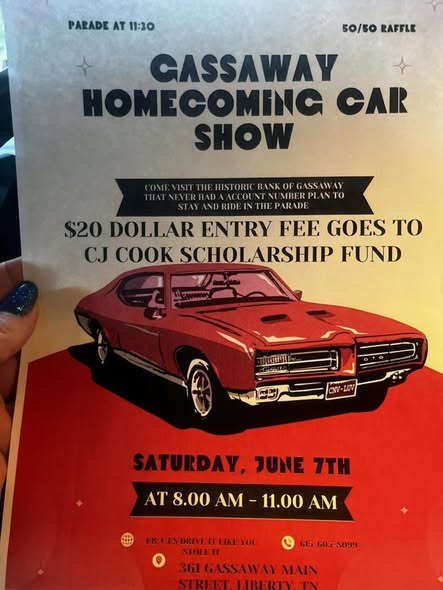 Gassaway Homecoming Car Show event at 361 Gassaway Main Street in Gassaway, WV on June 7, 2026
