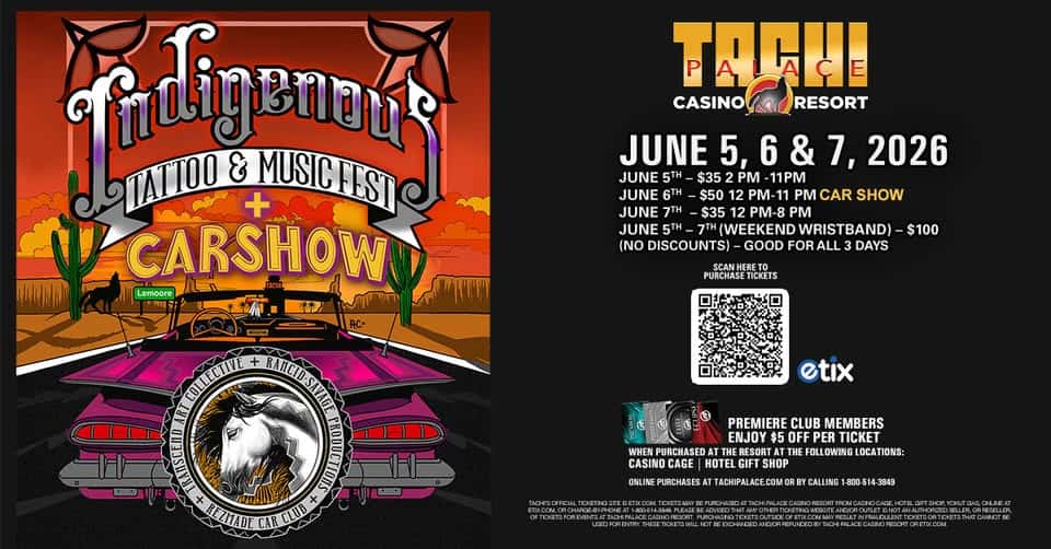 Indigenous Tattoo & Music Fest + Car Show event at 17225 Jersey Avenue in Lemoore, CA on June 5, 2026
